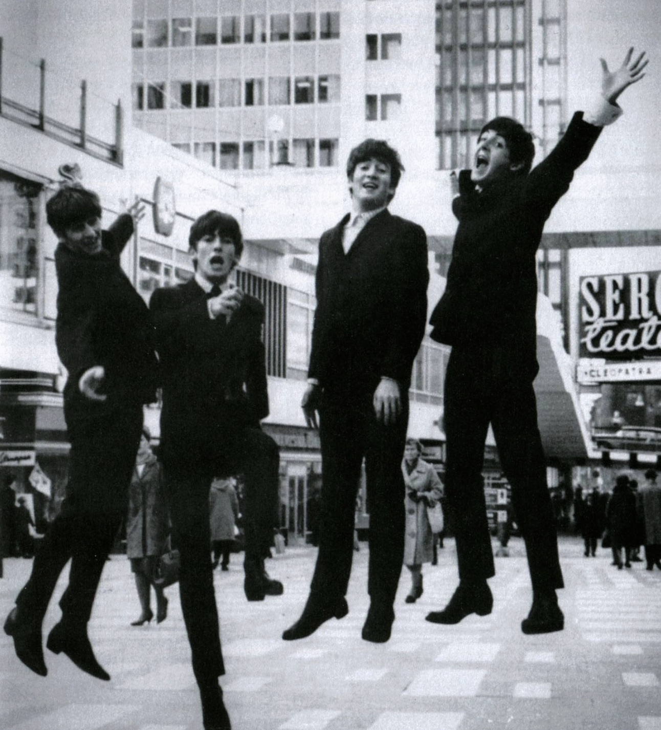 The Beatles during early Beatlemania in England 
